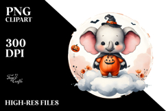 Cute Baby Elephant on Cloud, PNG Product Image 2