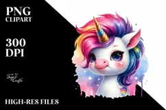 Funny Baby Unicorn Dressed PNG Product Image 1