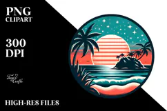 Retro Tropical Island Sunset, 20 oz Tumbler Product Image 2