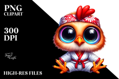 baby Rooster in Karate Outfit, PNG Product Image 2