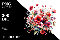 Colorful Red Flowers PNG Product Image 2