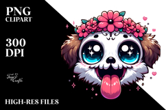 Cute Skeleton with Flower Crown, PNG Product Image 2
