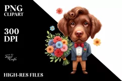 Chesapeake Bay Retriever Big Eyes Bow Clipart Product Image 1