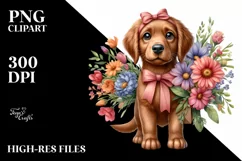 Chesapeake Bay Retriever Big Eyes Bow Clipart Product Image 1