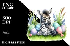 Whimsical Watercolor Baby Zebra PNG Product Image 2