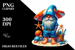 Beach Gnome Azzure Accents Sublimation Clipart Product Image 3