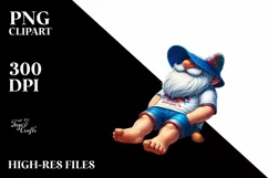 Beach Gnome Azzure Accents Sublimation Clipart Product Image 1