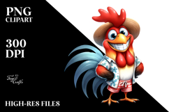 Funny Rooster Beachwear Big Eyes Clipart Product Image 2