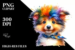 Cute Collie with Crazy Haircut PNG Product Image 3
