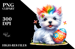 Cute Baby West Highland White Terrier, Easter PNG Product Image 2