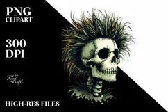 Skull with Hair Inspired by Tom PNG Product Image 3