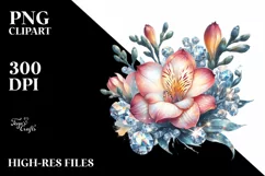 Shiny Freesia Watercolor Clipart Product Image 3