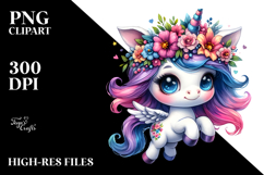 Cute Baby Unicorn Jumping PNG Product Image 1