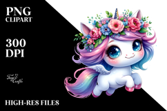 Cute Unicorn with Cool Haircut PNG Product Image 2