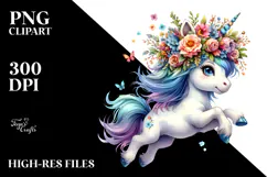 Jumping Baby Unicorn PNG Product Image 2
