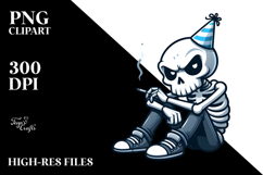 Aggressive Monster with Party Hat PNG Product Image 2