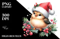 Watercolor Baby Bird for Christmas Product Image 2