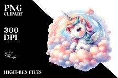 Cute Baby Unicorn In Bubble Clipart Product Image 1