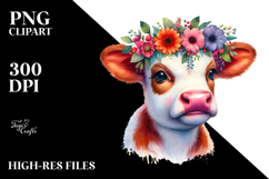 Modest Baby Cow Posing PNG Product Image 2