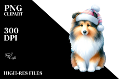 Watercolor Collie with Christmas Decorations Product Image 2