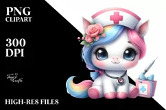 Cute Baby Unicorn Nurse | Sublimation Clipart Product Image 1