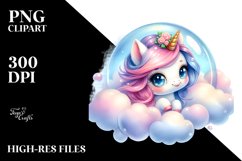 Baby Unicorn on a Bubble | Sublimation | Clipart Product Image 1