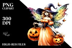 Vibrant Halloween Fairy Clipart Product Image 3