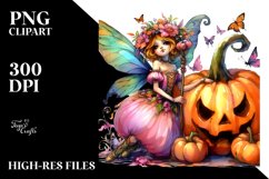 Vibrant Halloween Fairy Clipart Product Image 1