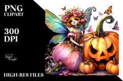 Vibrant Halloween Fairy Clipart Product Image 1