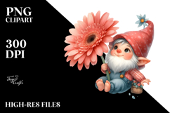 Floating Gerbera Gnome PNG Product Image 2