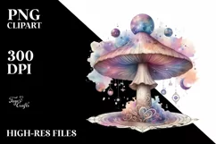 Pastel Mystical Mushroom, Transparent PNG Product Image 1