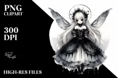 Colorful Gothic Fairy Watercolor PNG Product Image 3