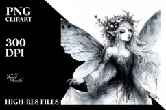 Gothic Watercolor Fairy PNG Product Image 3