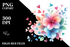 Simple Flower with Hearts, PNG Product Image 2