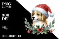 Vibrant Christmas Dog, Transparent PNG Product Image 1