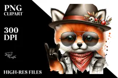 Rockstar Fox with Hat and Sunglasses PNG Product Image 2