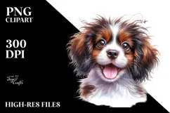 Happy Brittany Puppy, Watercolor PNG Product Image 2