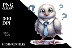 Baby Dove Standing Tie Big Eyes Clipart Product Image 1