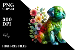 Vibrant Watercolor Puppy, Abstract Frame Product Image 2