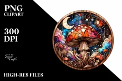 Mystical Celestial Mushroom Watercolor PNG Product Image 3