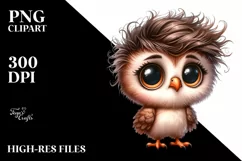 Baby Owl Shy Goofy Smile Clipart Product Image 3