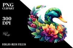 Vibrant Watercolor Duck, PNG Product Image 2