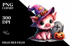 Cute Baby Pig Halloween | Sublimation | Clipart Product Image 3