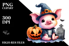 Cute Baby Pig Halloween | Sublimation | Clipart Product Image 2