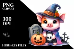 Cute Baby Pig Halloween | Sublimation | Clipart Product Image 1