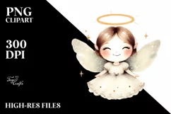 Simple Retro Smiling Fairy PNG Product Image 1