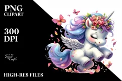 Tumbling Baby Unicorn | Sublimation | Clipart Product Image 1