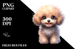 Baby Poodle Watercolor, Transparent PNG Product Image 1
