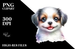 Colorful Babydog Iris Watercolor Splash | Sublimation Product Image 1
