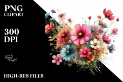 Watercolor Character in Vibrant Background | Flower Dog Product Image 1